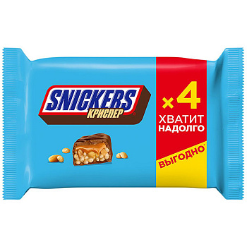 Шоколадный батончик SNICKERS Криперс мультипак 40 гр 4 шт. в уп.